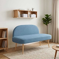 vidaXL Klädd bänk med ryggstöd Blå 110 x 60 x 76 cm Kordread tyg