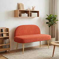 vidaXL Klädd bänk med ryggstöd Röd orange 110 x 60 x 76 cm