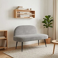 vidaXL Klädd bänk med ryggstöd Ljusgrå 110 x 60 x 76 cm Sammet