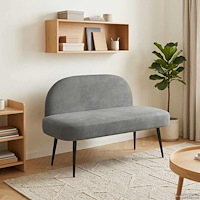 vidaXL Klädd bänk med ryggstöd Mörkgrå 110 x 60 x 76 cm Sammet