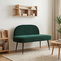 vidaXL Klädd bänk med ryggstöd Mörkgrön 110 x 60 x 76 cm Sammet