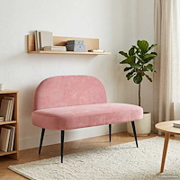 vidaXL Klädd bänk med ryggstöd Rosa 110 x 60 x 76 cm Sammet