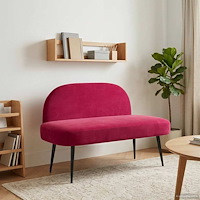 vidaXL Klädd bänk med ryggstöd Vinröd 110 x 60 x 76 cm Sammet