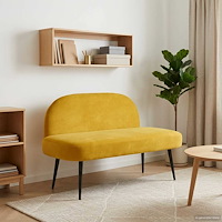 vidaXL Klädd bänk med ryggstöd Gul 110 x 60 x 76 cm Sammet