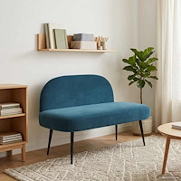 vidaXL Klädd bänk med ryggstöd Blå 110 x 60 x 76 cm Sammet