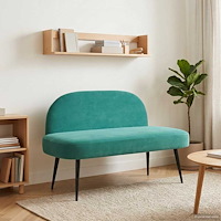 vidaXL Klädd bänk med ryggstöd Turkos 110 x 60 x 76 cm Sammet