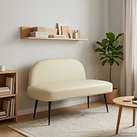 vidaXL Klädd bänk med ryggstöd Gräddvit 110 x 60 x 76 cm Konstläder