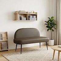 vidaXL Klädd bänk med ryggstöd Grå 110 x 60 x 76 cm Konstläder