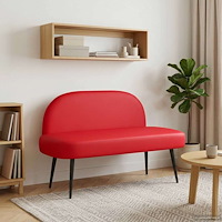 vidaXL Klädd bänk med ryggstöd Röd 110 x 60 x 76 cm Konstläder