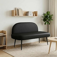 vidaXL Klädd bänk med ryggstöd Svart 110 x 60 x 76 cm Konstläder