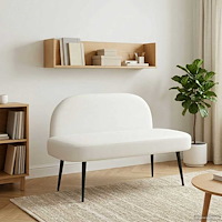 vidaXL Klädd bänk med ryggstöd Vit 110 x 60 x 76 cm Konstläder