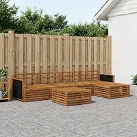 vidaXL Utomhussoffset 6 pcs Naturlig 79 x 79 x 37 cm Massivt Akaciaträ