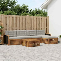 vidaXL Utomhussoffset 6 pcs Naturlig och ljusgrå 79 x 79 x 37 cm