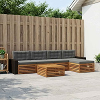 vidaXL Utomhussoffset 6 pcs Naturlig och Antracit 79 x 79 x 37 cm