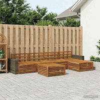 vidaXL Utomhussoffset 6 pcs Naturlig 79 x 79 x 37 cm Massivt Akaciaträ