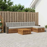 vidaXL Utomhussoffset 6 pcs Naturlig och ljusgrå 79 x 79 x 37 cm