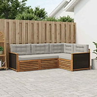 vidaXL Utomhussoffset 4 pcs Naturlig och ljusgrå 247,5 x 168,5 x 73 cm