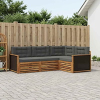 vidaXL Utomhussoffset 4 pcs Naturlig och Antracit
