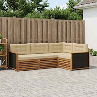 vidaXL Utomhussoffset 4 pcs Naturlig och Beige 247,5 x 168,5 x 73 cm