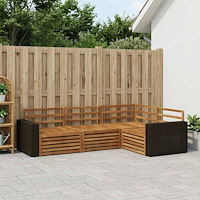 vidaXL Utomhussoffset 4 pcs Naturlig 255,5 x 176,5 x 73 cm