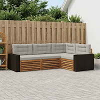 vidaXL Utomhussoffset 4 pcs Naturlig och ljusgrå 255,5 x 176,5 x 73 cm