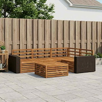 vidaXL Utomhussoffset 5 pcs Naturlig 79 x 79 x 37 cm Massivt Akaciaträ