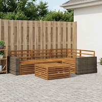vidaXL Utomhussoffset 5 pcs Naturlig 79 x 79 x 37 cm Massivt Akaciaträ