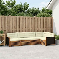 vidaXL Utomhussoffset 5 pcs Naturlig och Grädde 323 x 164,5 x 73 cm