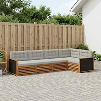 vidaXL Utomhussoffset 5 pcs Naturlig och ljusgrå 323 x 164,5 x 73 cm