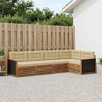 vidaXL Utomhussoffset 5 pcs Naturlig och Beige 323 x 164,5 x 73 cm