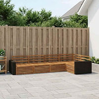 vidaXL Utomhussoffset 5 pcs Naturlig 331 x 172,5 x 73 cm