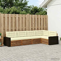 vidaXL Utomhussoffset 5 pcs Naturlig och Grädde 331 x 172,5 x 73 cm