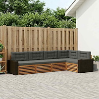 vidaXL Utomhussoffset 5 pcs Naturlig och Antracit 331 x 172,5 x 73 cm