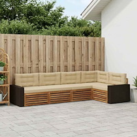 vidaXL Utomhussoffset 5 pcs Naturlig och Beige 331 x 172,5 x 73 cm