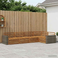 vidaXL Utomhussoffset 5 pcs Naturlig 331 x 172,5 x 73 cm