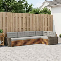 vidaXL Utomhussoffset 5 pcs Naturlig och ljusgrå 331 x 172,5 x 73 cm