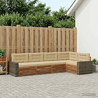 vidaXL Utomhussoffset 5 pcs Naturlig och Beige 331 x 172,5 x 73 cm
