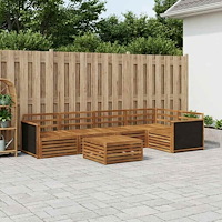 vidaXL Utomhussoffset 6 pcs Naturlig 79 x 79 x 37 cm Massivt Akaciaträ