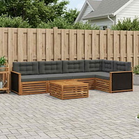 vidaXL Utomhussoffset 6 pcs Naturlig och Antracit 79 x 79 x 37 cm