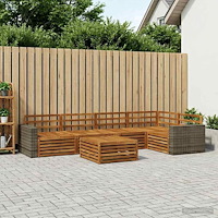 vidaXL Utomhussoffset 6 pcs Naturlig 79 x 79 x 37 cm Massivt Akaciaträ