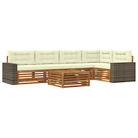 vidaXL Utomhussoffset 6 pcs Naturlig och Grädde 79 x 79 x 37 cm