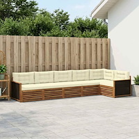 vidaXL Utomhussoffset 6 pcs Naturlig och Grädde 406 x 168,5 x 73 cm