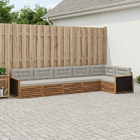 vidaXL Utomhussoffset 6 pcs Naturlig och ljusgrå 406 x 168,5 x 73 cm