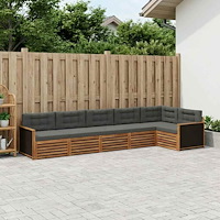vidaXL Utomhussoffset 6 pcs Naturlig och Antracit 406 x 168,5 x 73 cm