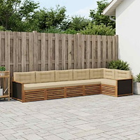 vidaXL Utomhussoffset 6 pcs Naturlig och Beige 406 x 168,5 x 73 cm