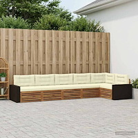 vidaXL Utomhussoffset 6 pcs Naturlig och Grädde 402 x 172,5 x 73 cm