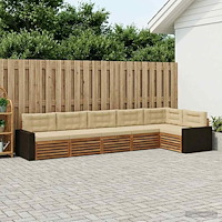 vidaXL Utomhussoffset 6 pcs Naturlig och Beige 402 x 172,5 x 73 cm