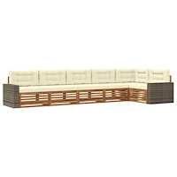 vidaXL Utomhussoffset 6 pcs Naturlig och Grädde 402 x 172,5 x 73 cm