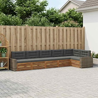 vidaXL Utomhussoffset 6 pcs Naturlig och Antracit 402 x 172,5 x 73 cm