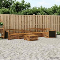 vidaXL Utomhussoffset 7 pcs Naturlig 79 x 79 x 37 cm Massivt Akaciaträ